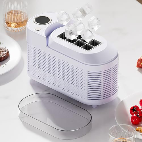 Ice Maker Machine for Home, Portable Clear Ice Cube Maker, Ready in 10 Mins, Low & Energy Saving, Easy to Clean for Kitchen, Party, Bar, Car