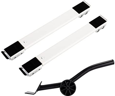 LVSEWOA Kühlschrankständer, beweglicher Sockel, Trocknersockel, Waschmaschinensockel mit Rädern, Möbelwagenständer, für Waschmaschine, Trockner, Kühlschrank, 2er-Pack, Silber, A (Weiß B)