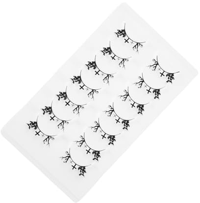 LOLIPPYY 7 Paare Halloween Fashion Wimpern mit Einzigartigem Schnittdesign Leichte Wiederverwendbare Fake Lashes für Frauen Bequeme Einfache Anwendung für Festival Party-make-up