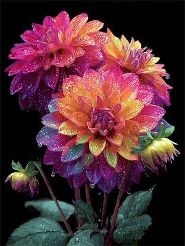 Puzzle für Erwachsene 90 Teile schwer schwierig herausfordernde Jigsaw Puzzle 90 Teile, Kreative Unterhaltung Klassische Puzzles Erwachsene, Home Dekor Puzzles Bunte Regenbogen-Dahlie