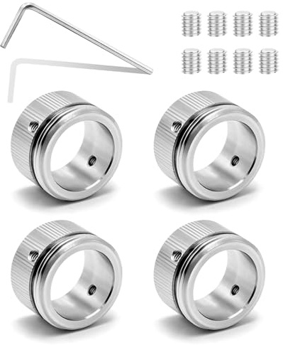 4 Stück Heizkörperthermostat,304 Edelstahl Heizungsventil Adapter,Heizkörperventil Thermostatkopf mit den Streifen,Heizkörperthermostat RA/Rav/Ravl M30×1.5,Mit Sechskantschlüssel (Innen Ø 22mm)