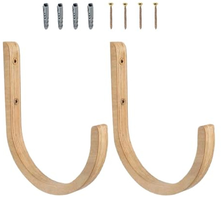 Yogamattenhalter – 2 Stück Holzgestell mit Schrauben | Yoga Matte Wand Halterung Lagerung Rack Für Home Gym Indoor Übung Fitness Zubehör Widerstand Bands Rollen Block