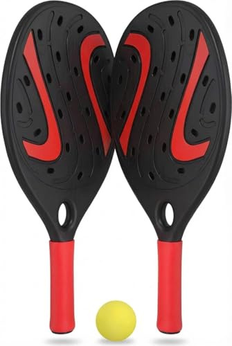 Pareja de raquetas de playa para pádel, tenis de playa con pelota suave. Juego de raquetas de madera para el mar, la playa, la piscina, el mar, el jardín. Raquetas de playa resistentes al agua