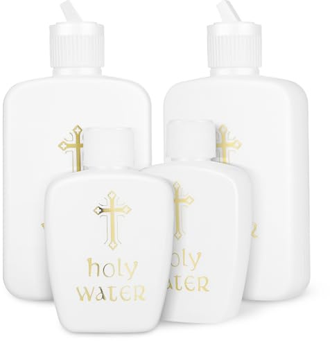 Alasum 4 Pièces Petite Bouteille d'eau Bénite Rechargeable en PP 100ml Facile à Transporter Design Simple et Détails Élégants pour Voyage