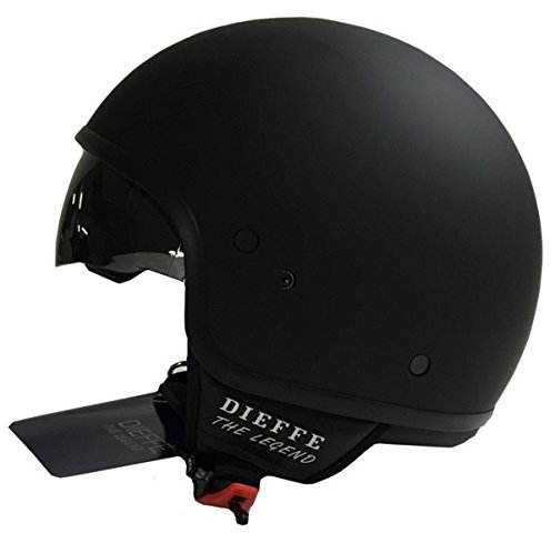 DIEFFE Casco con Visiera a Scomparsa S Nero Opaco