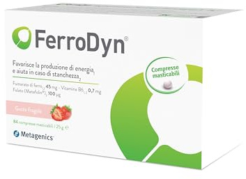 Metagenics FerroDyn - Ferro Biodisponibile e Assorbibile - 84 Compresse | Ferro in forma di bisglicinato, altamente tollerabile a livello gastrico, ideale per combattere la stanchezza fisica.