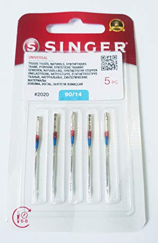 5 Nähmaschinennadeln Universal für Singer Nähmaschinen System 2020 Stärke 90/14