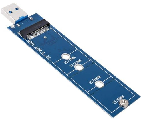 QNINE M.2 USB Adapter, Kein Kabel Benötigt, M.2 Adapter USB 3.0, 5Gbps Schnellübertragung, Arbeit als tragbare SSD, Unterstützung für M.2 SATA SSD, Schlüssel B+M, Und 2280 2260 2242 2230