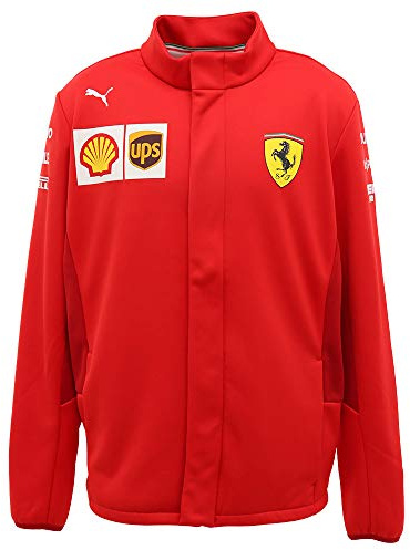 PUMA Scuderia Ferrari Long Sleeve Zip Up Red Mens Softshell Jacket 763021 02