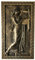 Antikes Wohndesign Griechisches Wandbild Frau mit Harfe Wandrelief Mäandermuster Gold