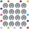 Acclaim Lawn Bowls Identification Stickers Markers Standard 5.5 cm Diameter 4 Full Sets Of 4 Self Adhesive Plain Colours (Silver)