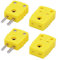 Taiss/2 Paar Thermoelement Stecker,Gelb K-Type Buchse Adapter Kabel Drahtstecker PLUGS-MFD