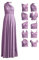 72styles Infinity Kleid mit Bandeau, wandelbares Brautjungfernkleid, lang, Übergröße, Mehrwege-Kleid, Twist-Wickelkleid, Malvenfarben, Einheitsgröße