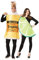 Rasta Imposta Costume de couple bouteille de tequila et tranche de citron vert, costume de cosplay pour adulte, taille unique