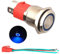 GUUZI 220V/15A Momentan-Drucktaster, NO Wasserdichter, Blauer LED-Beleuchteter 19mm Power Start Drucktaster aus Metall mit Steckdosenkabel