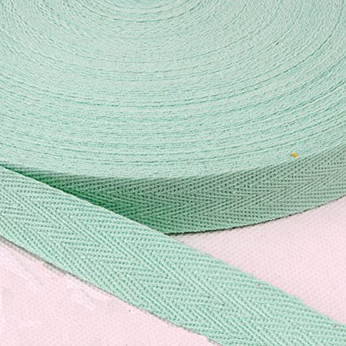 Baumwolle Schrägband,25 Yards x 20mm Einfassband Köperband Nahtband Baumwollband Textilband Fischgrätenband Köperband Wimpelband Twillband Webbing Band für Schneidern DIY-Nähen Basteln,Hellgrün