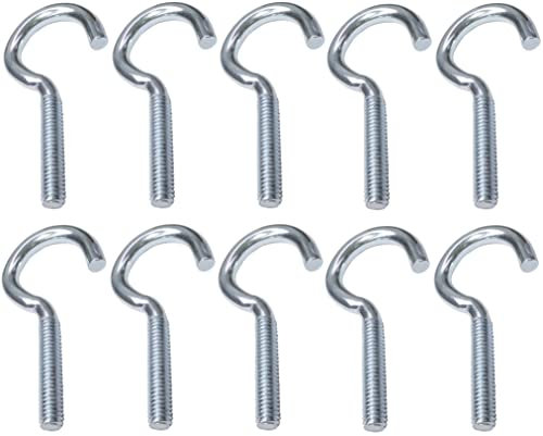 AERZETIX - C47832 - Lot de 10 pièces - Crochet à visser M4x40 - Ø4x40mm - en acier zingué - bricolage - outillage d'assemblage/quincaillerie