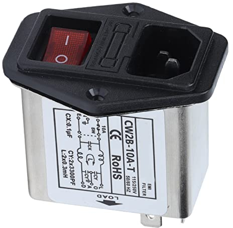 Shanrya Filtro EMI, Filtri Powerline Piccolo Compatto Sostituibile Pratico per Apparecchiature da Laboratorio per Alimentazione Ininterrotta