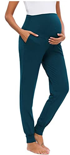Chaconak Pantalons de Jogging Décontractés Camouflage pour Femmes de Maternité Pantalons de Détente Femme Enceinte Taille Haute élastique élégant Legging de Grossesse Sport Yoga Fitness