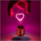 Suck UK Heart Light Bulb | Pink Bedroom LED Lamp | Cordless Heart Neon Lightbulb | Bedside Lamp for Girls | Pink Bedroom Accessories | USB Rechargeable Battery Operated Edison Bulb | Retro Style