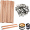 100 Stück Holz Kerze Dochte, Candle Wick, DIY Handwerk Docht, Umweltfreundliche Kerzendocht, für Kerzenherstellung und Kerze DIY Handwerk Machen, mit Eisenständer, Natürliche, 130 * 13mm