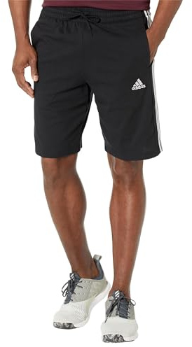 adidas Big & Tall Essentials 3-Stripes Single Jersey Shorts Black/White 1 LT