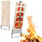 Tubiaz Flammlachsbrett 2er Set, 5 Stufen einstellbar, Räucherbrett mit Edelstahl-Halterung, Lachs bis 2,5kg, Outdoor Grill zedernholzbrett, für Feuerschalen Feuerkorb