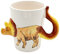 Dekohelden24 OOB-788319-Tricera - Tazza da caffè con dinosauro in ceramica, motivo: triceratopo, dimensioni: ca. 11 x 7 cm, capacità: ca. 300 ml, marrone