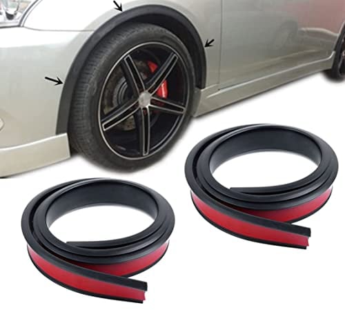 4 Stücke 1.5 * 3.8M DIY Universal Auto Gummi Radlauf Radlaufleisten Schutzleisten Kotflügel Radlauf Kotflügelverbreiterungen Streifen Schwarz Gummidichtung Streifen Trim Schutzleisten Protector