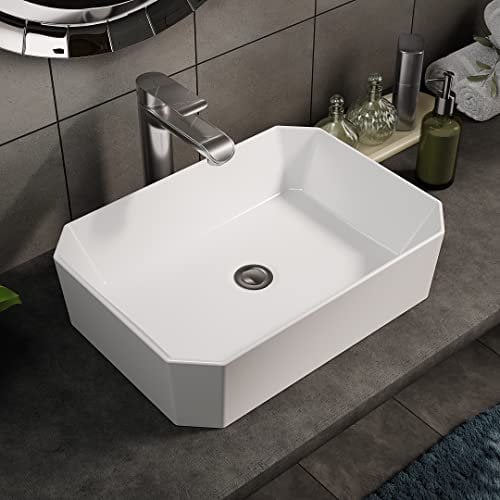Home Supplies Ceramic Bathroom Sink, White Countertop Wash Basin, Bathroom Vessel Sink Classic Sink Basin Cloakroom Sink Ceramic Wash Basin Unit | 13x50x36cm (HxWxD)