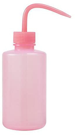 Tattoo Wash Bottle 250ML Wash Bottle Portable Tattoo Curved Spout Spray Bottle Plastic Squeeze Bottle Tool for Gardening Lab Tattoo Eyelash(Pink)