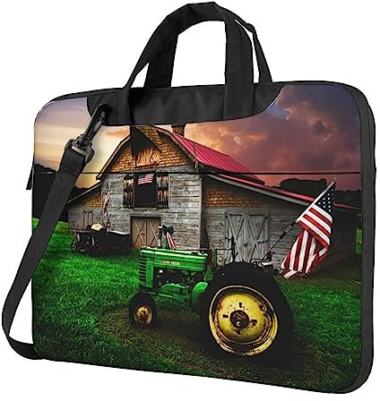 VACSAX Borsa per computer portatile Valigetta per computer portatile Vecchio trattore Foto Fattoria Stampa Laptop Case Business Office Work Computer Bag, Nero , 13 inch