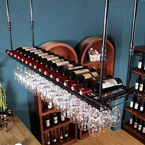 SCIAZA Botellero Portavasos Europeo De Hierro Forjado Portavasos Colgante Creativo Portavasos De Techo Almacenamiento (Color : 2, Size : 100 * 30cm) Efficency