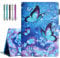Fancity Case Fits Amazon Kindle Fire HD 8 & HD 8 Plus Tablet (12th Generation/10th Generation, 2024/2022/2020 Release) 8, PU Leather Standing Cover with Auto Sleep/Wake & Card Slot, Blue Butterfly