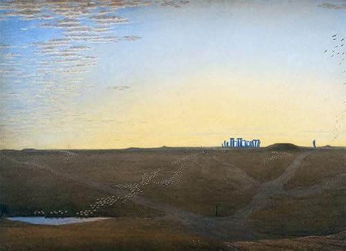 PTLYE Famous Painting Wall Art Print Picture Modern Wall Image Stonehenge Twilight by William Turner for Bed Room Decor