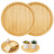 EXIN DECHEN 2 PCS Plateau Rond Bambou, 20 * 20 * 1.5 cm Rond Soucoupe Bambou, Plateau en Bois Rond, Plateau de Service Rond En Bambou pour Fruits Steak, Nourriture, Pots, Plantes, Repas, Café, Pain