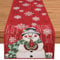 Tischläufer Weihnachten 35x240cm,Weihnachten Tischläufer Küche Tischdekorationen,Weihnachtsfeier Dekorationen-Schneemann & Schneeflocke