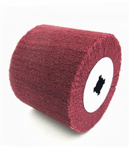 120 x 100mm Sanding Mop Polishing Roller Nylon Brush Angle Grinder Drum for Stainless Steel Metal Surface (Red, No Sand)