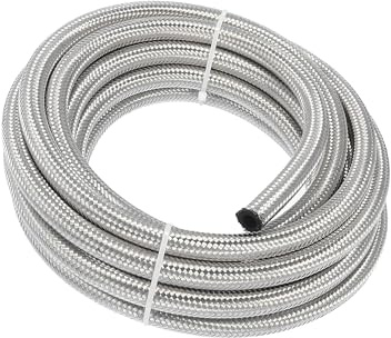 Hihaha 20ft 6AN 3/8 Braided Stainless Steel CPE Oil Fuel Gas Line Hose | Durable Material, Universal Fit, High Pressure Resistant, Corrosion Resistant