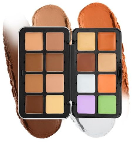 Tavolozza di correttore e fard, 12 colori, a lunga durata, a prova di macchie, dall'aspetto naturale, sfocato, 2 in 1 palette di trucco viso con correttore e fard opaco in crema (#05)