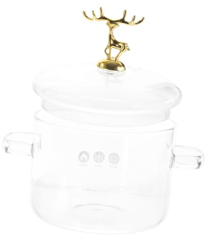 MOLUCKFU Hochwertiger Borosilikatglas-glas-topf Induktionsgeeignet Mit Durchsichtigem Deckel Und Doppelgriff Hitzebeständiger Suppentopf Für Suppen Und Nudelgerichte Fassungsvermögen Prakti