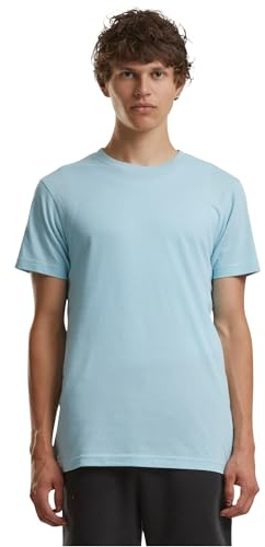 Build Your Brand Herren Basic Round Neck T-Shirt – Baumwollshirt im Regular Fit mit Rundhalsausschnitt & kurzen Ärmeln, vielseitiges Basic für Alltag, Freizeit & Veredelung,Oceanblue,L