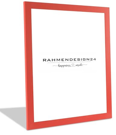 Rahmendesign24 Bilderrahmen Milano 50x70 (POSTERFORMAT) Rot Fotorahmen, Wechselrahmen, Posterrahmen, Puzzlerahmen