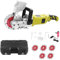 4000W Wall Chaser with Dust Extractor Electric Disc Cutter Depth Adjustable Wall Groove Cutting Machine Brick Stone Concrete Cutter with 5 Saw Blades, Box, Water Pipe,Water Pump, Vacuum Cleaner