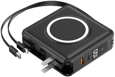 Power Bank Power Bank/Kommt mit magnetischem kabellosem Schnellladen Fünf-in-Eins-Mobilnetzteil mit großer Kapazität und 22,5 W mit Stecker (7000 mAh/Schwarz)