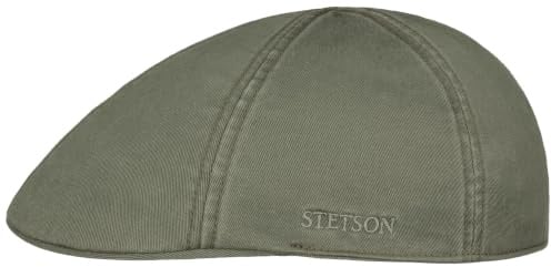Stetson Texas Cotton Flatcap UV Schutz 40+ Unifarbene Schirmmütze Frühjahr Sommer Khaki XL (60-61 cm)