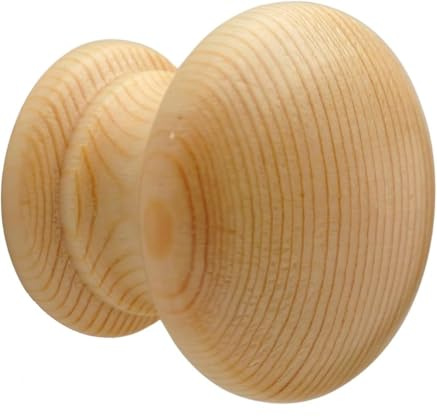 Gedotec Möbelknöpfe 10 Stück Holz Kiefer roh | Ø 30 mm | JENNIFER | Möbelgriffe mit Gewindeeinsatz | Schrankknöpfe & Türknöpfe für Schränke, Kommoden & Möbel | Möbelknauf & Schrankknauf