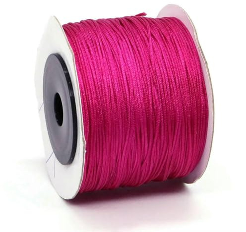 100 Yards (ca. 91 m) 0,8 mm Nylonschnur zum Schmuckbasteln, für Armbänder, Halsketten, chinesische Knoten, Quasten – Rosa – 20 Rollen