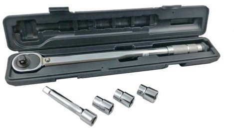 Clé dynamométrique 1/2 28-210nm avec rallonge et 3 Douilles