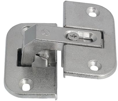 Hafele Bisagra para puertas tipo libro para armarios esquineros, artículo 343.90.700, 4-18 mm, ángulo de apertura de 150°, para atornillar